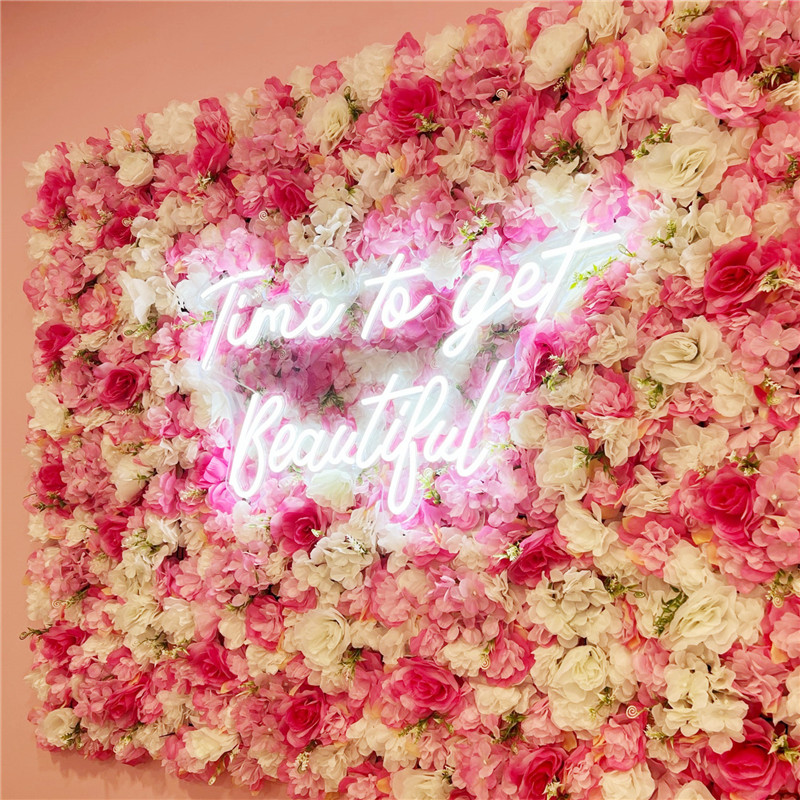 Supply For Florist - Pink Silk Rose Flower Wall Artificial