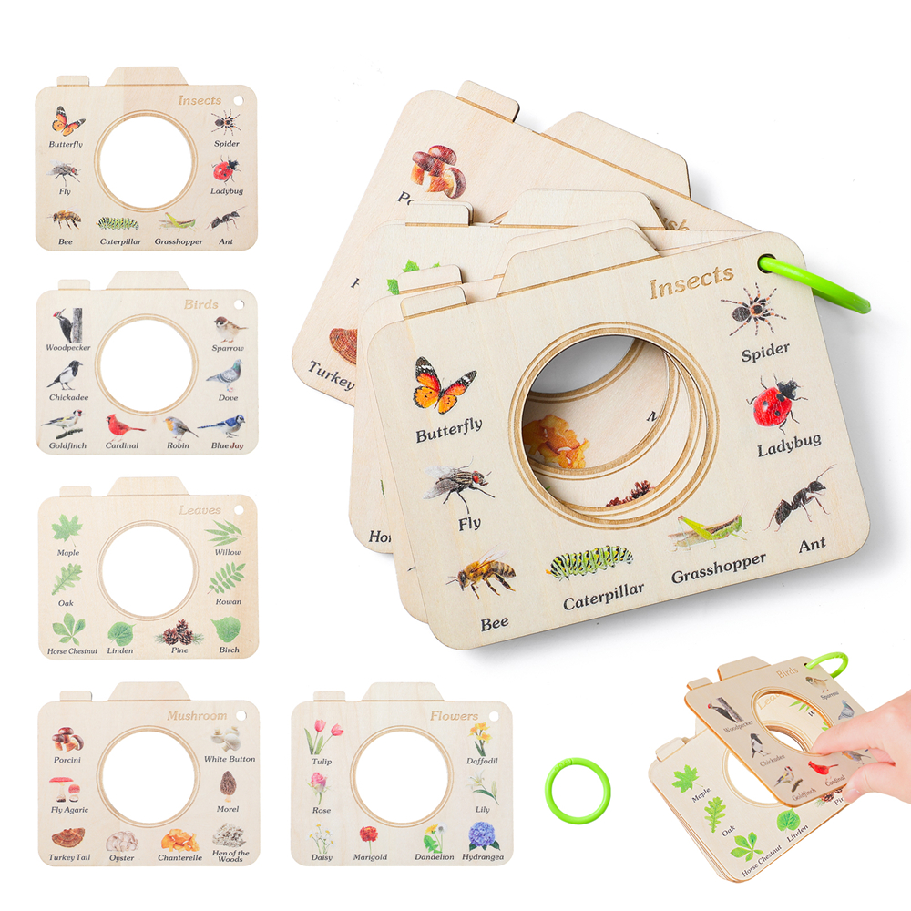 Florist Supp - Wooden Camera Shape Nature Cognitive Book