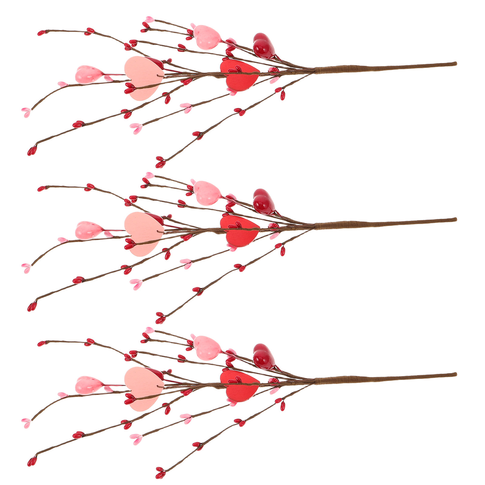3Pcs Valentine's Day Heart Pic - Floral Picks Wood review and price