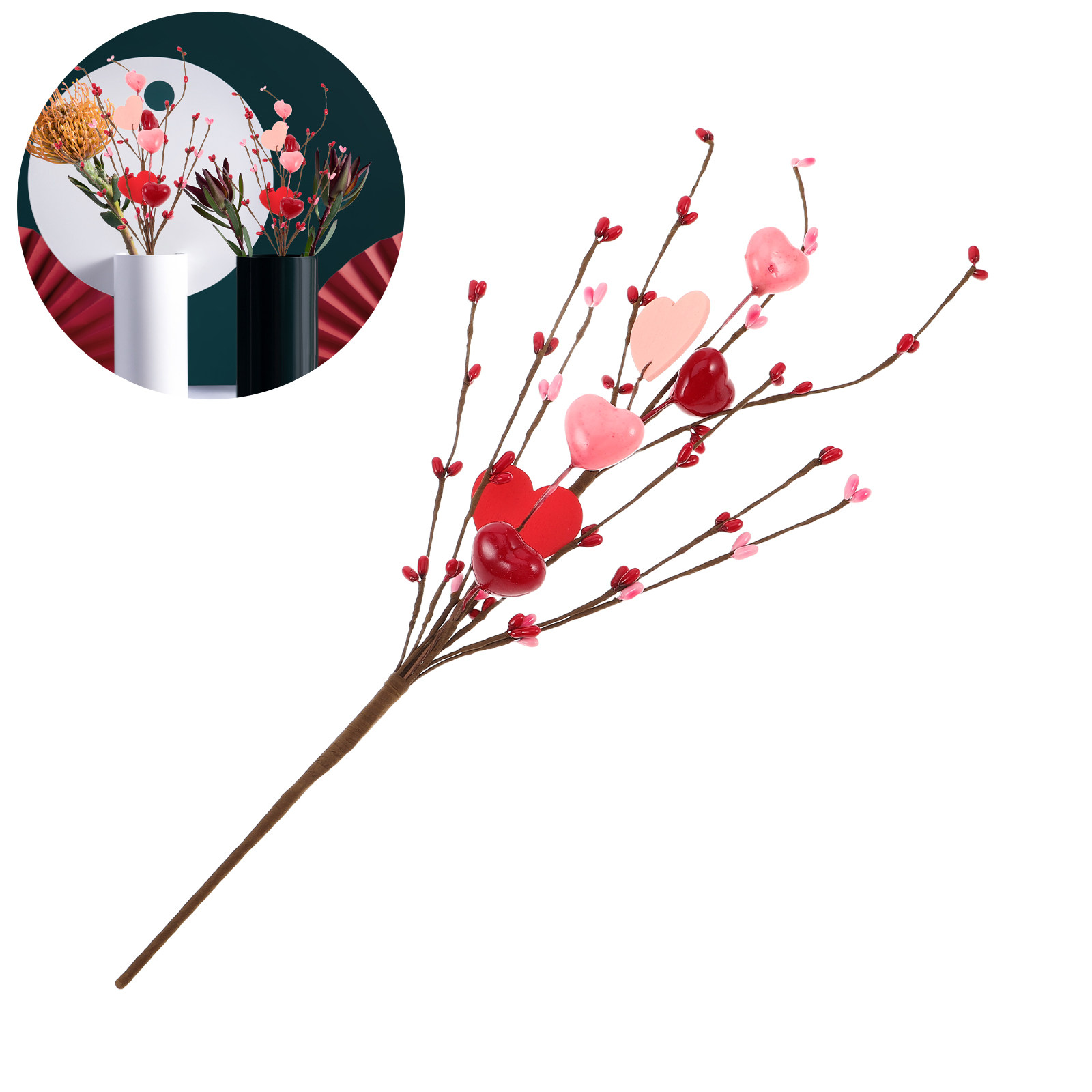 3Pcs Valentine's Day Heart Pic - Floral Picks Wood review and price