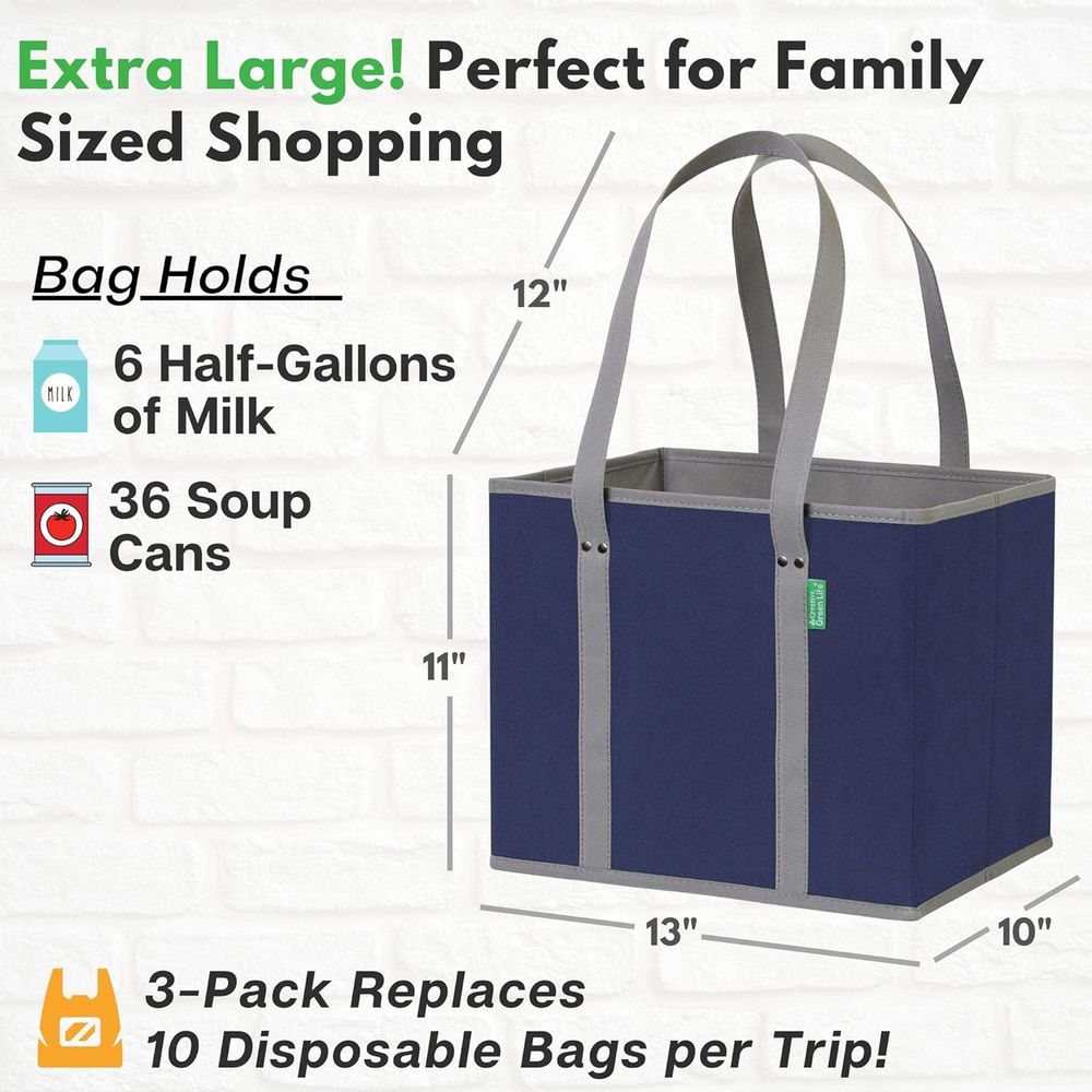 Reusable Grocery Bags (3 Pack) - B&J Florist Supply Nyc review and price