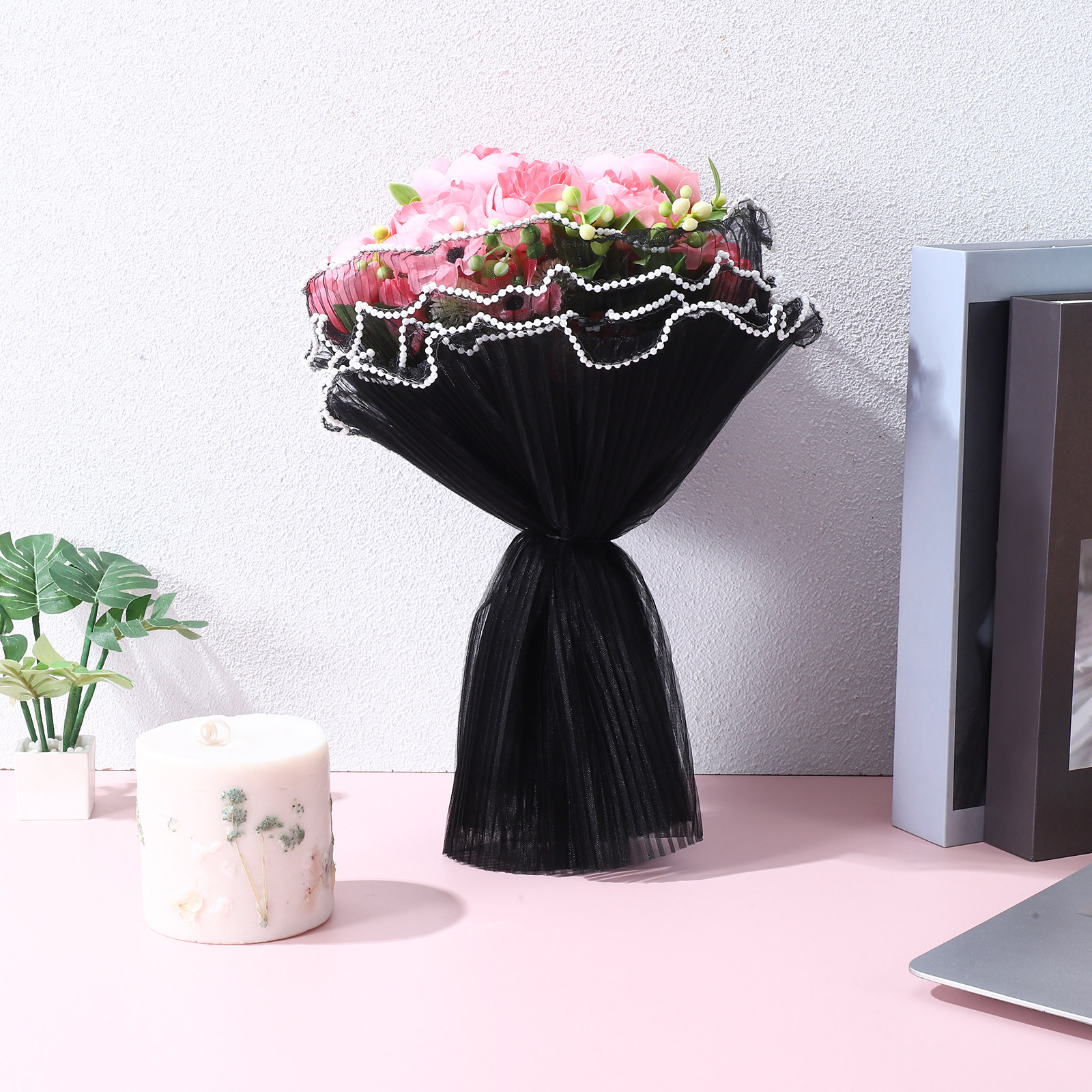 6Pcs Premium Wave Yarn Flower  - Supply For Florist review and price