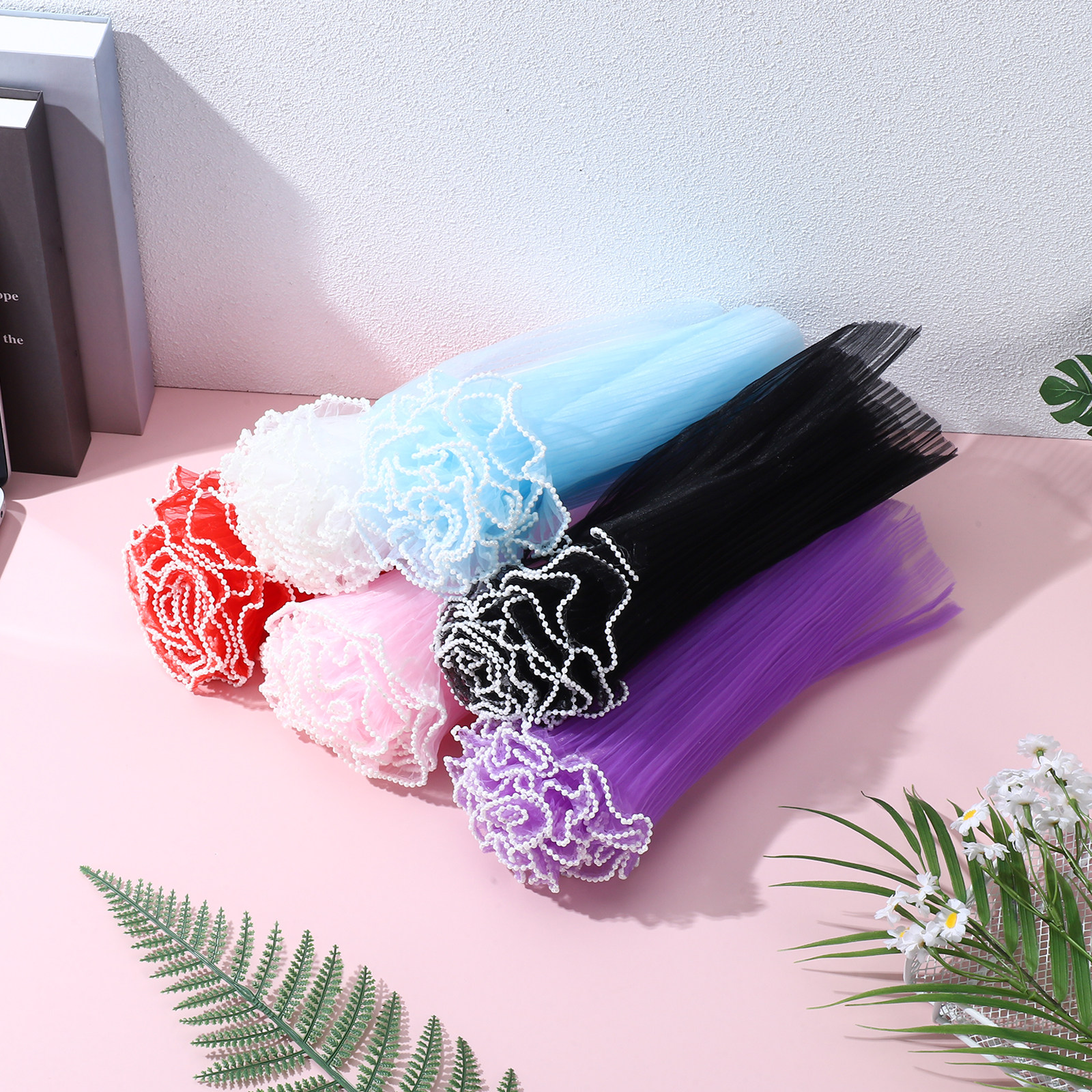 6Pcs Premium Wave Yarn Flower  - Supply For Florist review and price