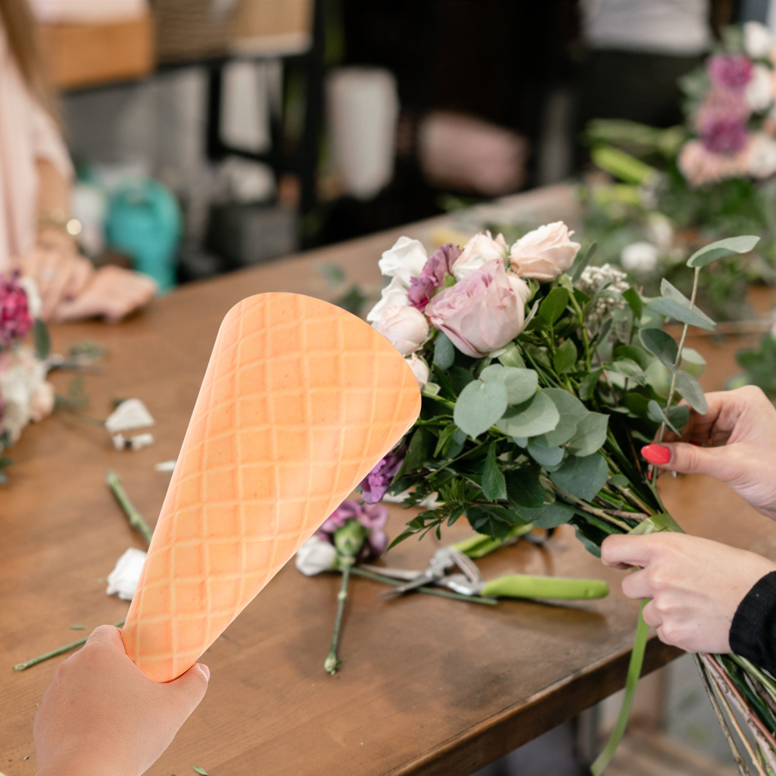 10Pcs Ice Cream Shape Paper Fl - Bouquet Holder Foam review and price