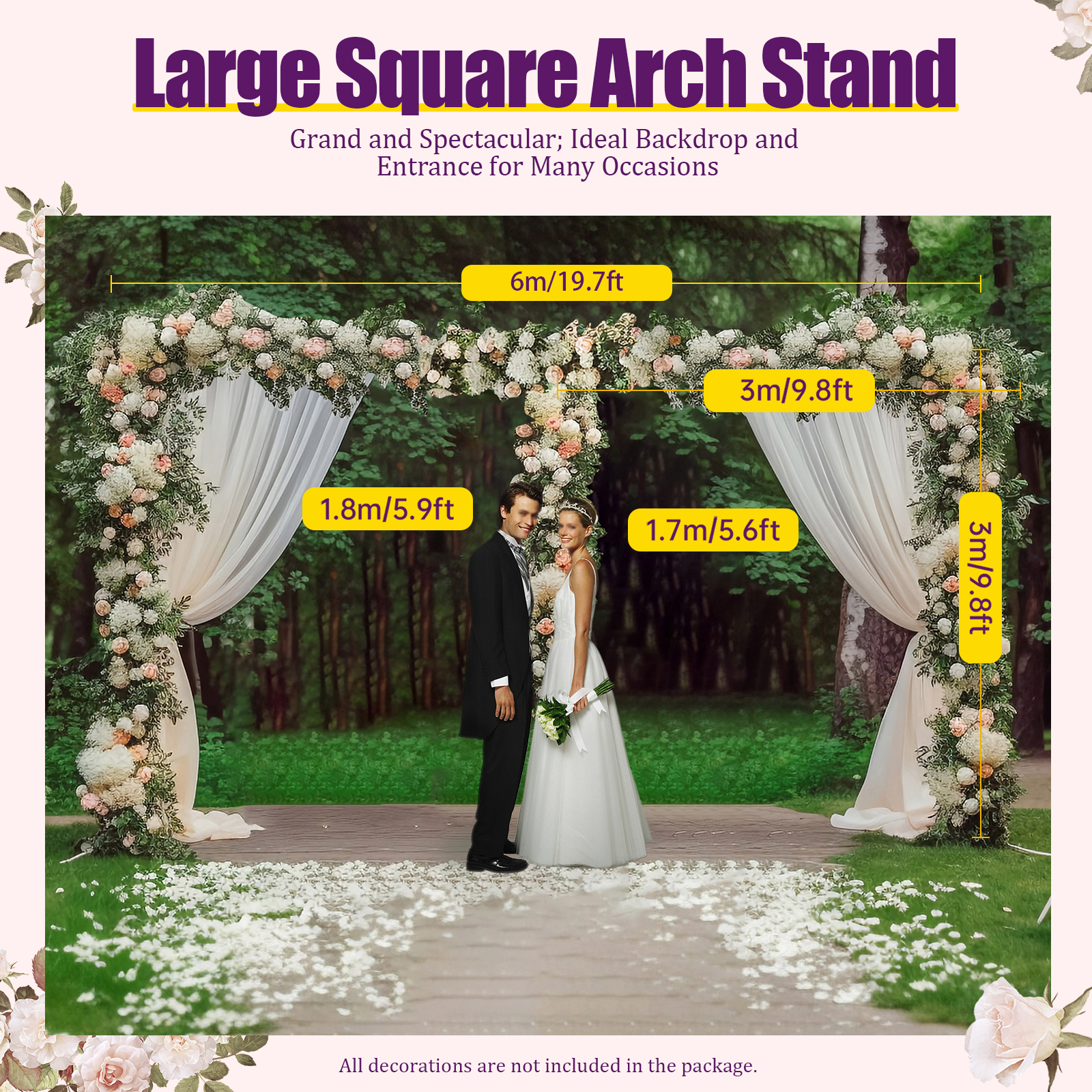 3x6m/10x20ft Metal Wedding Arc - Florist Supp review and price