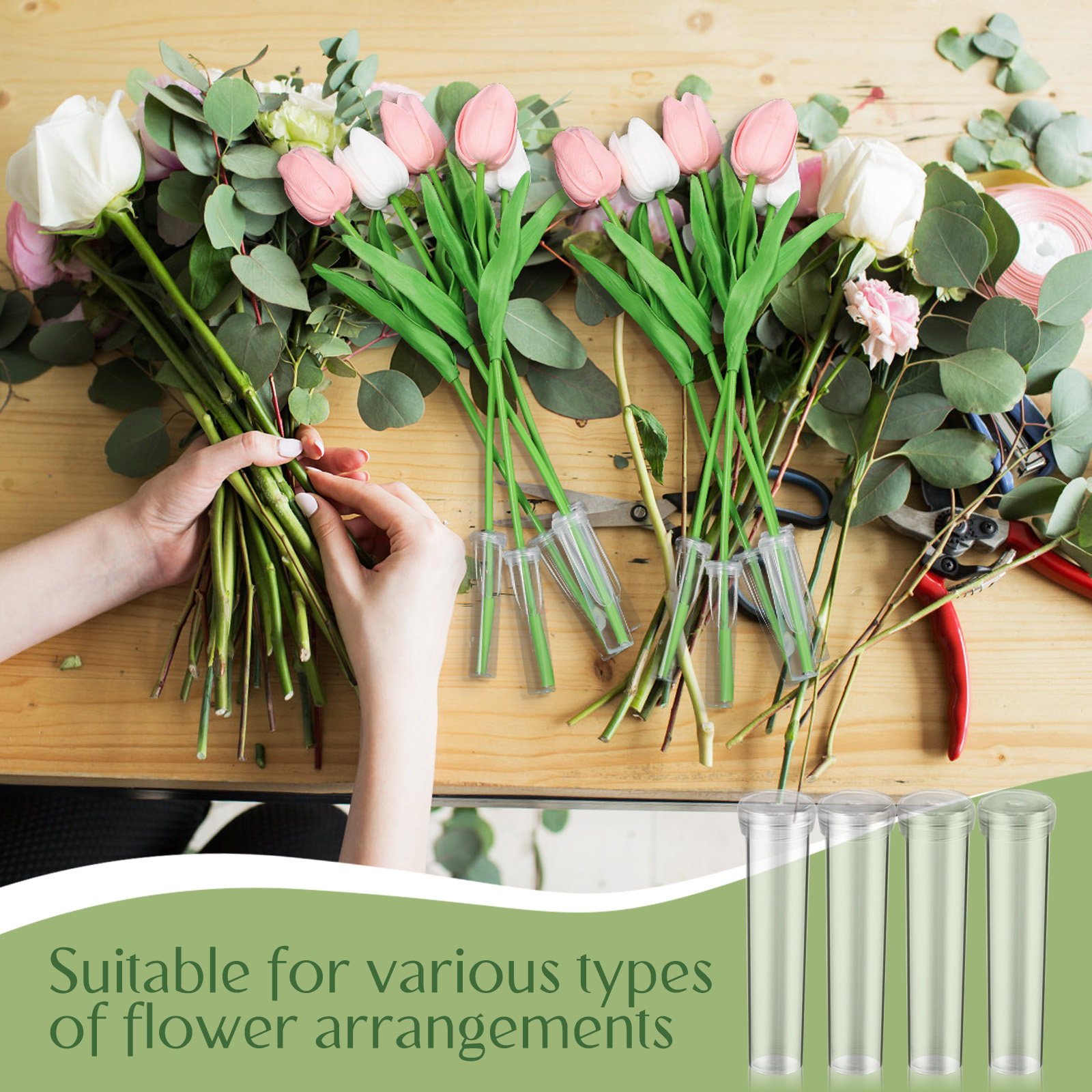 100Pcs Flower Nutrient Tubes U - Supply For Florist review and price